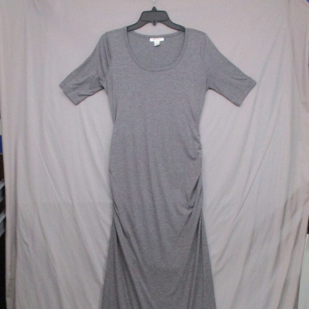 Motherhood U-Neck T-Shirt‎ Maxi Maternity Dress Gray Women Size | S
